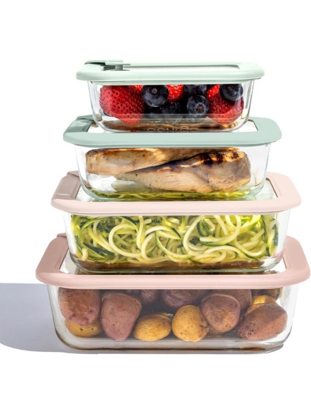 8-Piece Glass Food Storage Container Set with Lids - Eco-Friendly, Durable